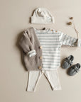 Organic Rib Sweatshirt - Grey Striped