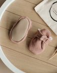 Organic Fleece Booties - Dusty Rose Melange