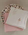 Organic Muslin Swaddle Set - Wildflowers/Dusty Rose