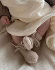 Organic Knit Booties - Sand