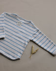 Organic Rib Sweatshirt - Blue Striped