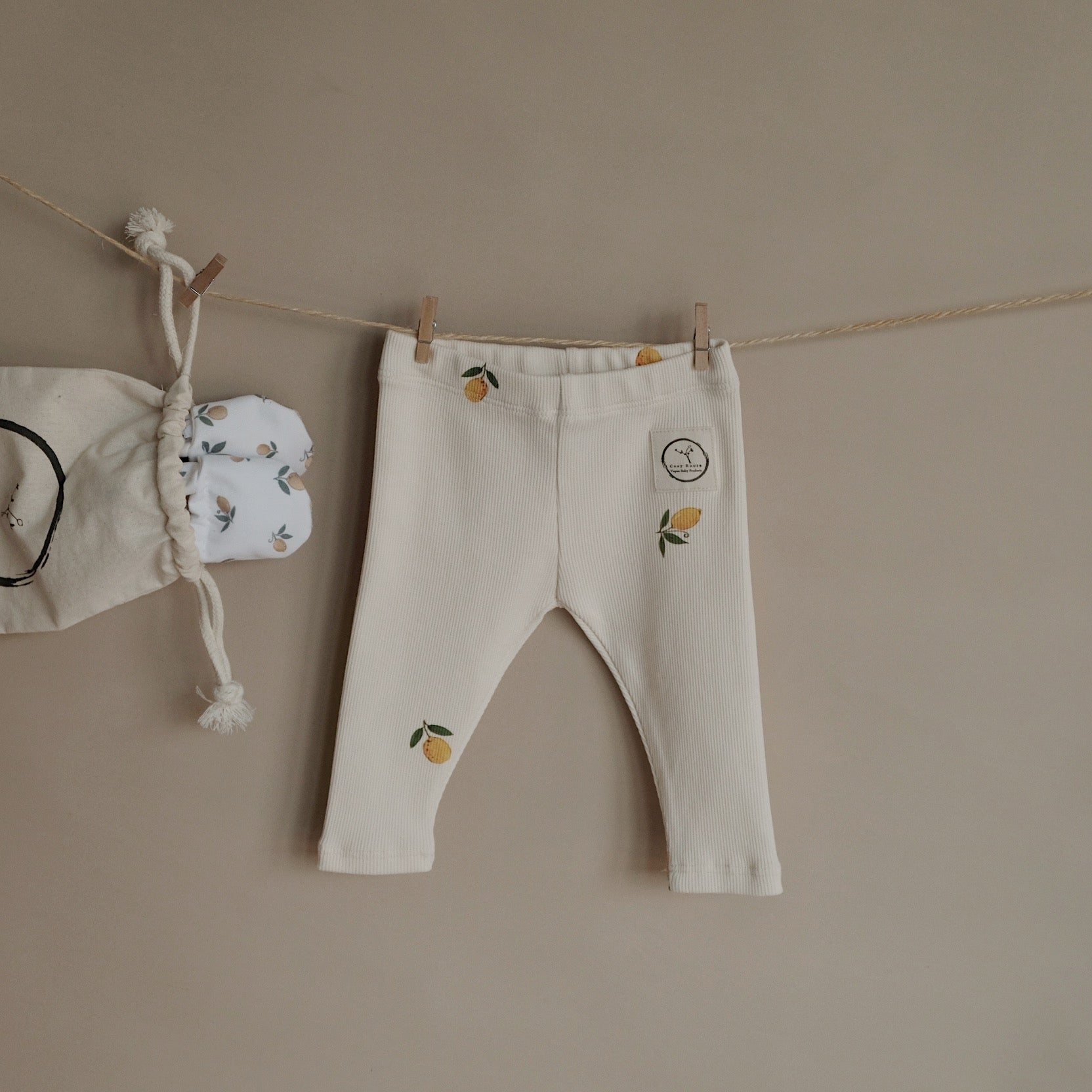 Organic Rib Leggings - Pure Lemon