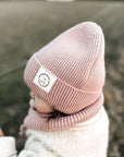 Organic Knit Beanie - Dusty Rose