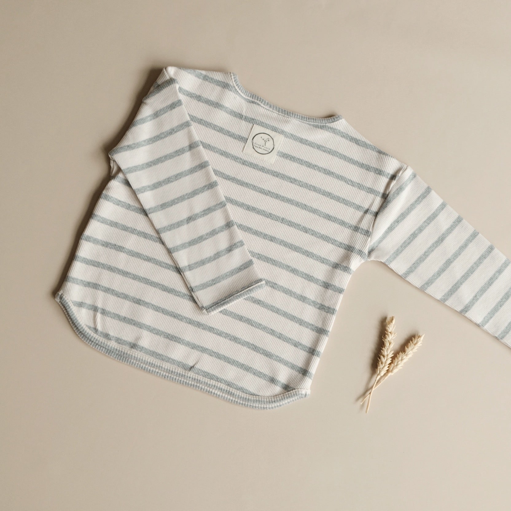 Organic Rib Sweatshirt - Grey Striped