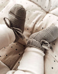 Organic Knit Booties - Khaki