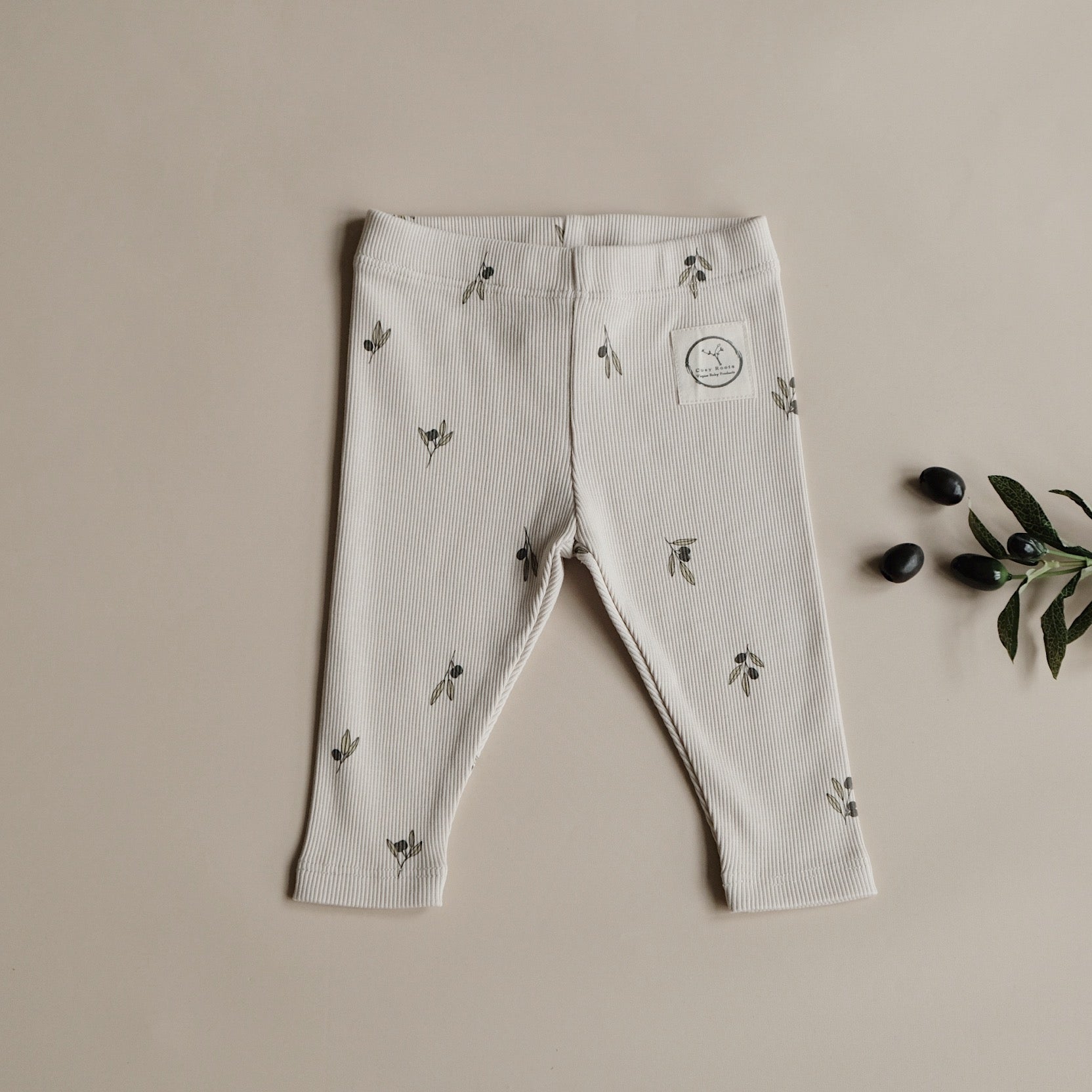 Organic Rib Leggings - Tiny Olives