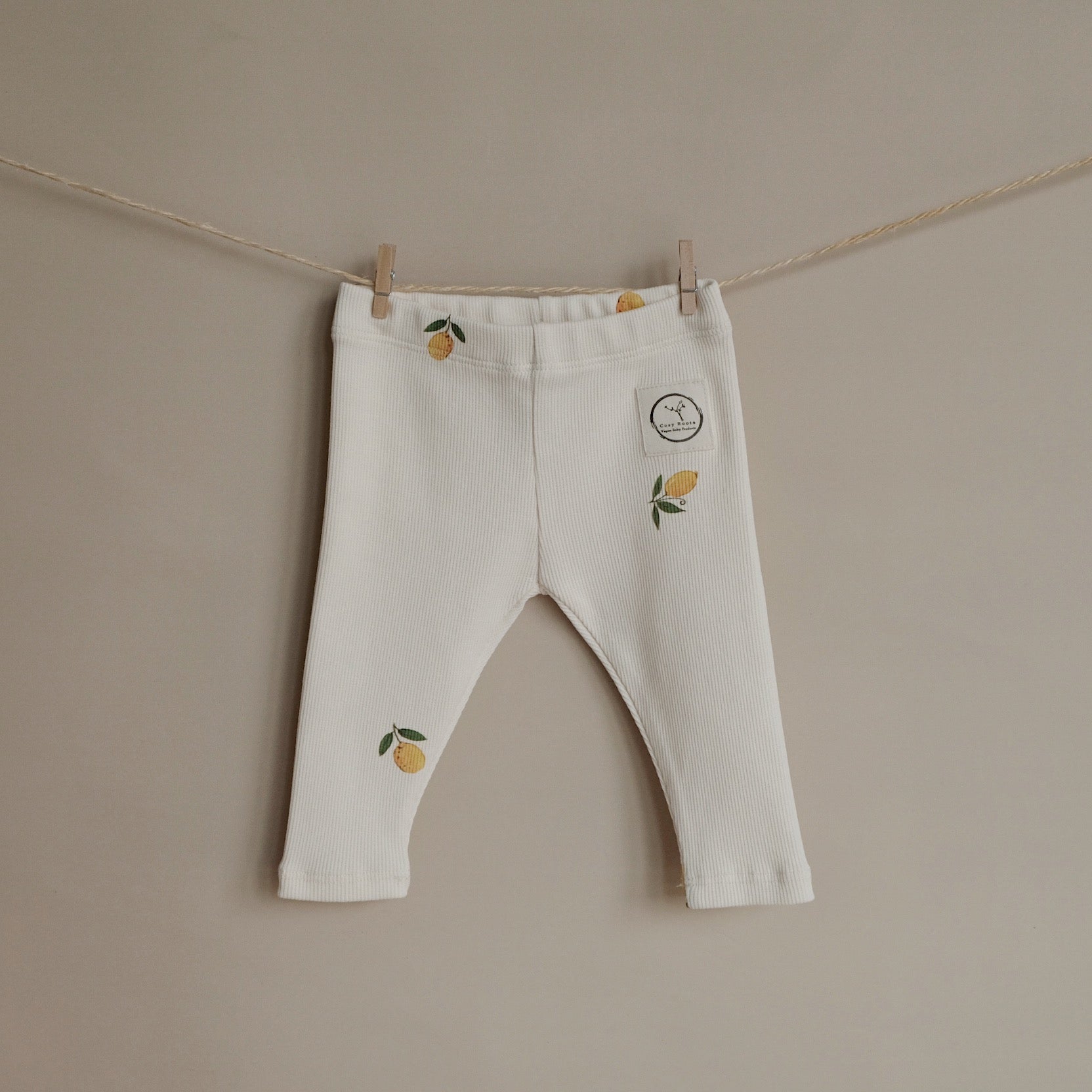 Organic Rib Leggings - Pure Lemon