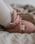 Organic Fleece Booties - Dusty Rose Melange