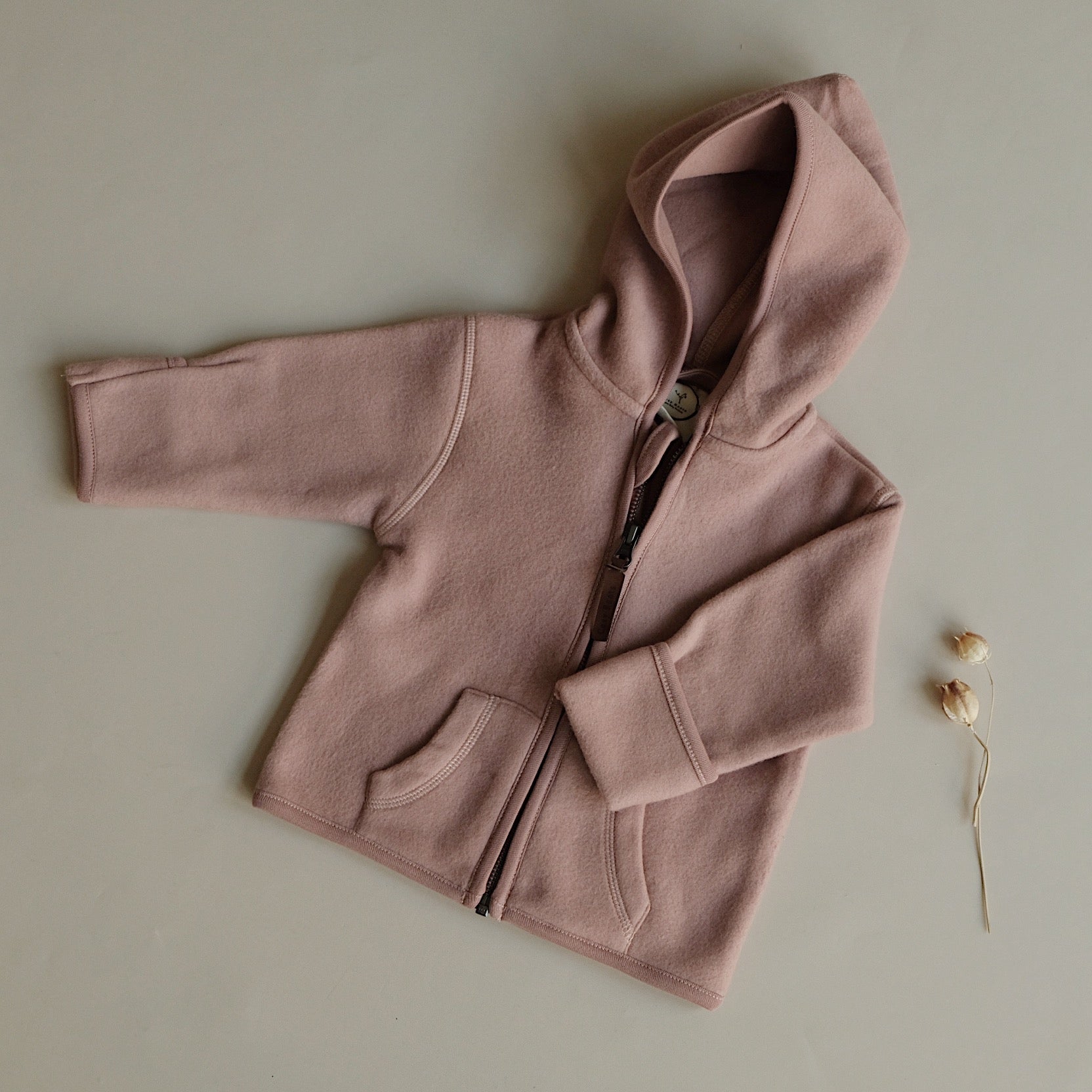 Organic Fleece Jacket - Dusty Rose Melange