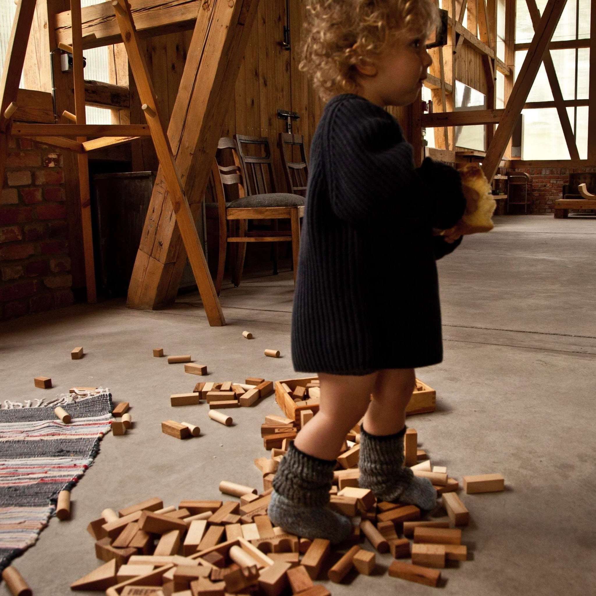 Natural Wooden Blocks with Bag - 50 Pieces 