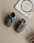 Organic Fleece Booties - Dark Grey Melange 