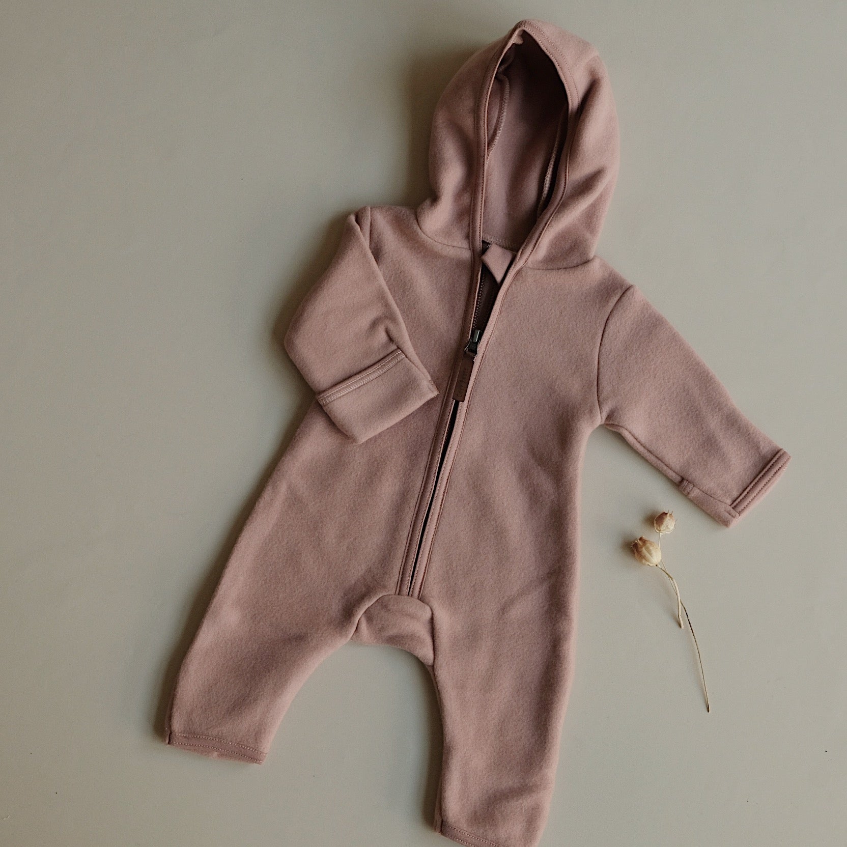 Organic Fleece Overall - Dusty Rose Melange