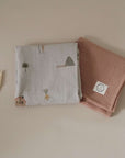 Organic Muslin Swaddle Set - Little Farm/Walnut