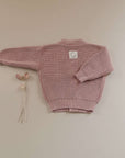 Organic Knit Cardigan - Dusty Rose