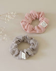 Organic Muslin Scrunchies - Dusty Rose/Caramel