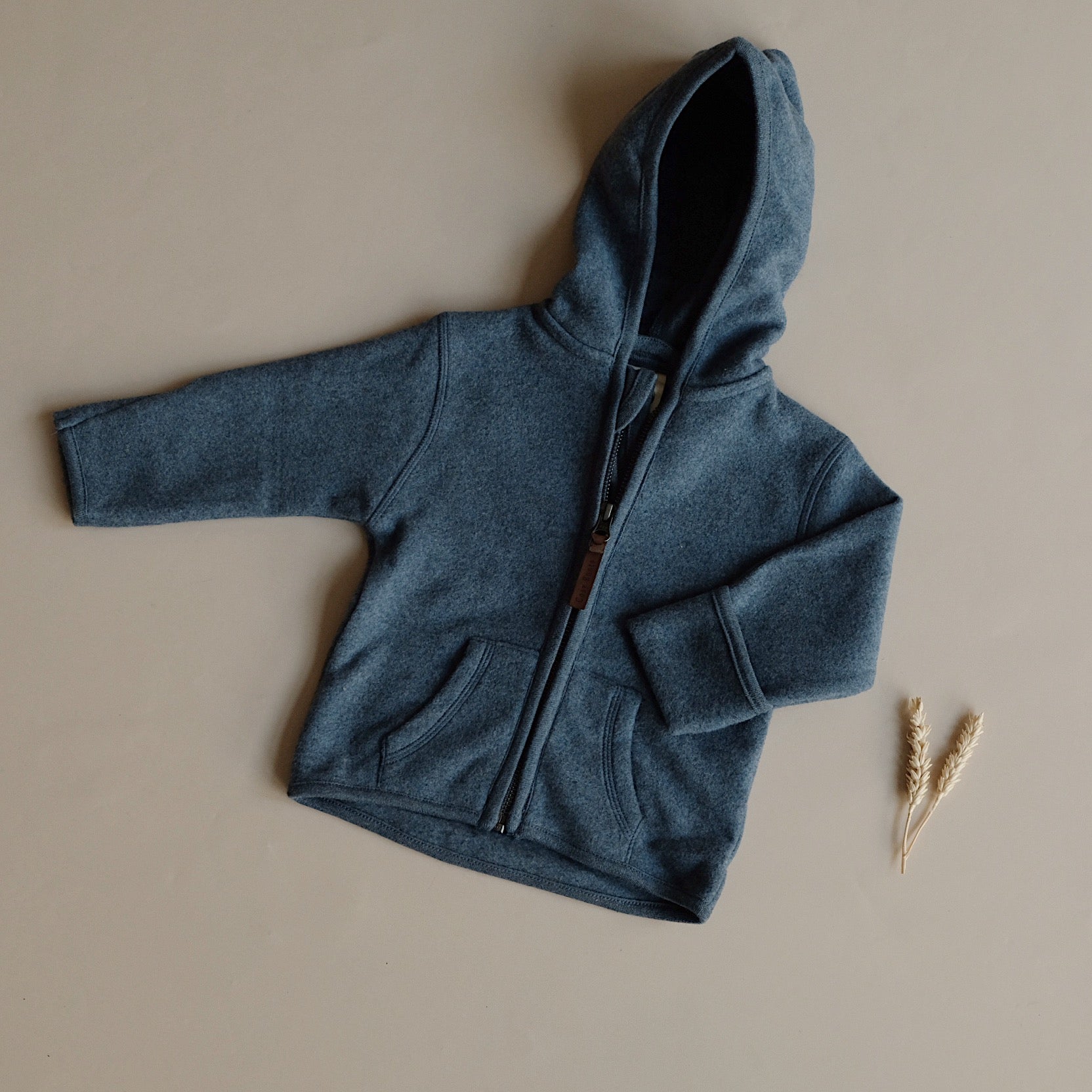 Organic Fleece Jacket - Blue Melange