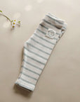 Organic Rib Leggings - Grey Striped