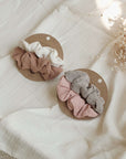 Organic Muslin Scrunchies - Dusty Rose/Caramel