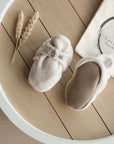 Organic Fleece Booties - Light Beige Melange