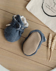 Organic Fleece Booties - Blue Melange