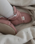 Organic Fleece Booties - Dusty Rose Melange