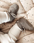 Organic Knit Booties - Khaki