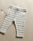 Organic Rib Leggings - Grey Striped