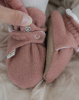 Organic Fleece Booties - Dusty Rose Melange