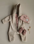 Organic Fleece Booties - Dusty Rose Melange