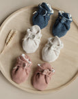 Organic Fleece Booties - Blue Melange