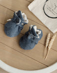 Organic Fleece Booties - Blue Melange