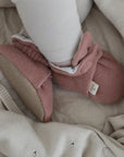 Organic Fleece Booties - Dusty Rose Melange