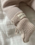 Organic Knit Booties - Sand