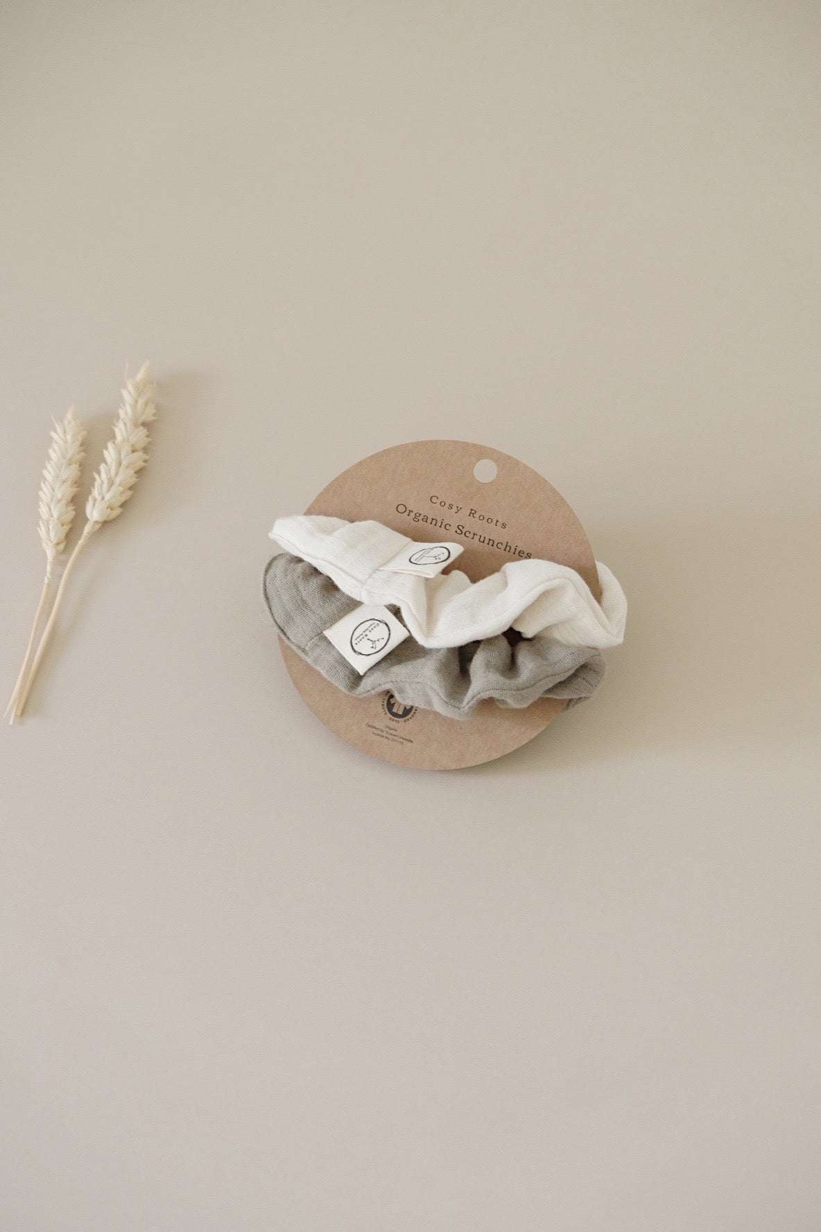 Organic Muslin Scrunchies - Khaki/Sand