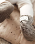 Organic Knit Booties - Khaki