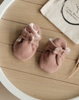 Organic Fleece Booties - Dusty Rose Melange