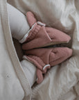 Organic Fleece Booties - Dusty Rose Melange