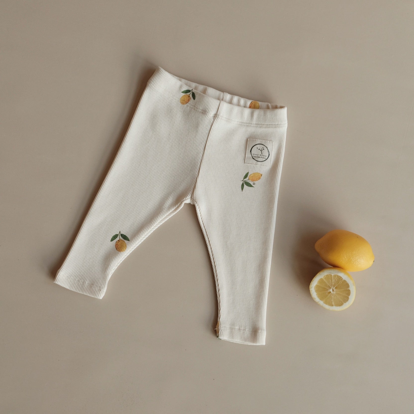 Organic Rib Leggings - Pure Lemon