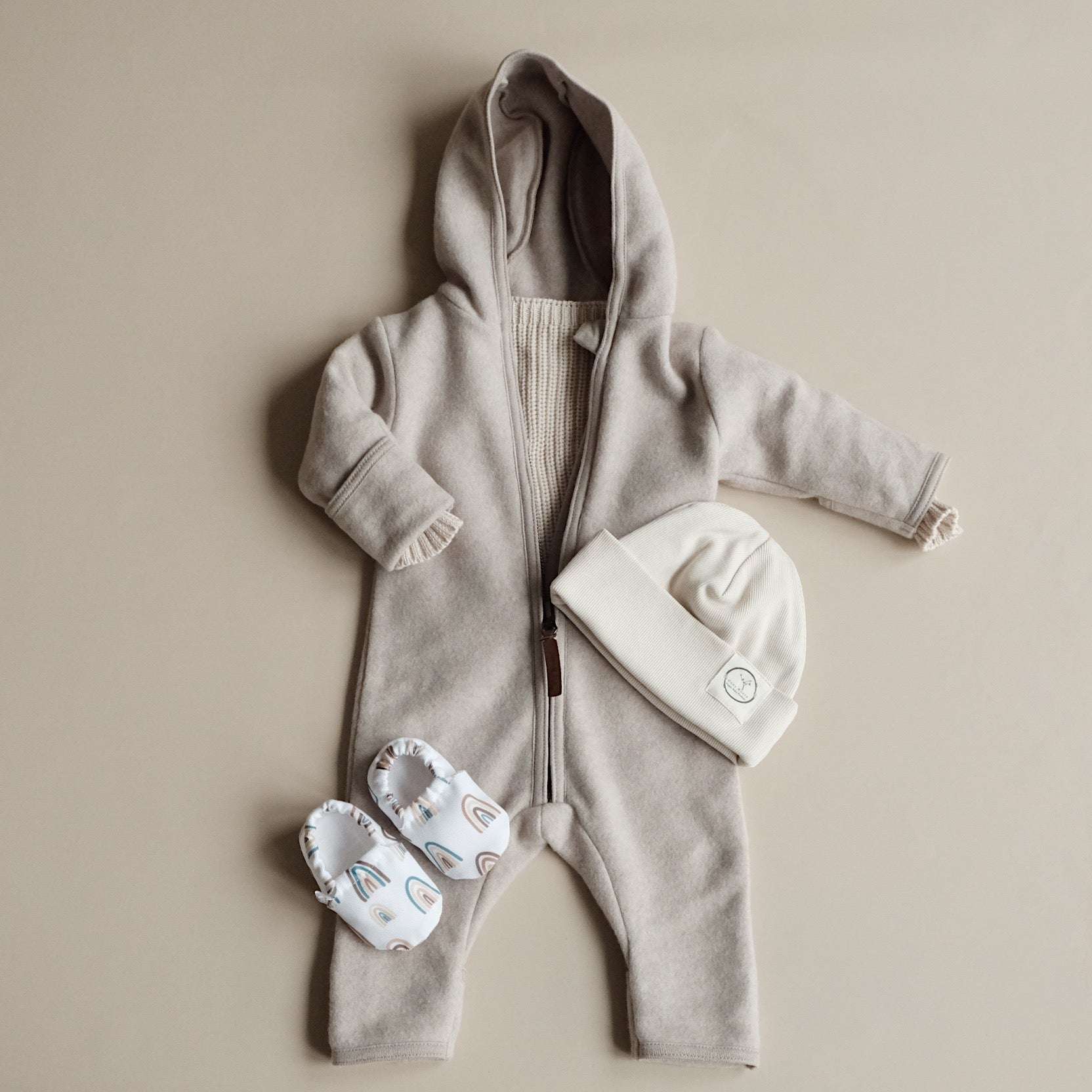 Organic Fleece Overall - Taupe Melange