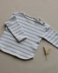 Organic Rib Sweatshirt - Blue Striped