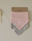 Organic Muslin Bibs - Dusty Rose/Caramel