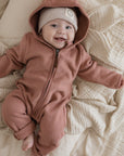 Organic Fleece Overall - Dusty Rose Melange