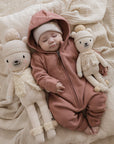 Organic Fleece Overall - Dusty Rose Melange