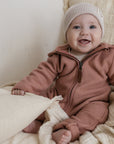 Organic Fleece Overall - Dusty Rose Melange