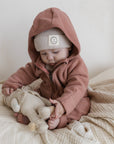 Organic Fleece Overall - Dusty Rose Melange