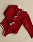 Sustainable UV Longsleeved Bathing Suit - Red (UV STANDARD 801)