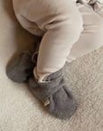 Organic Fleece Booties - Dark Grey Melange 