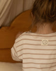 Organic Rib Sweatshirt - Caramel Striped