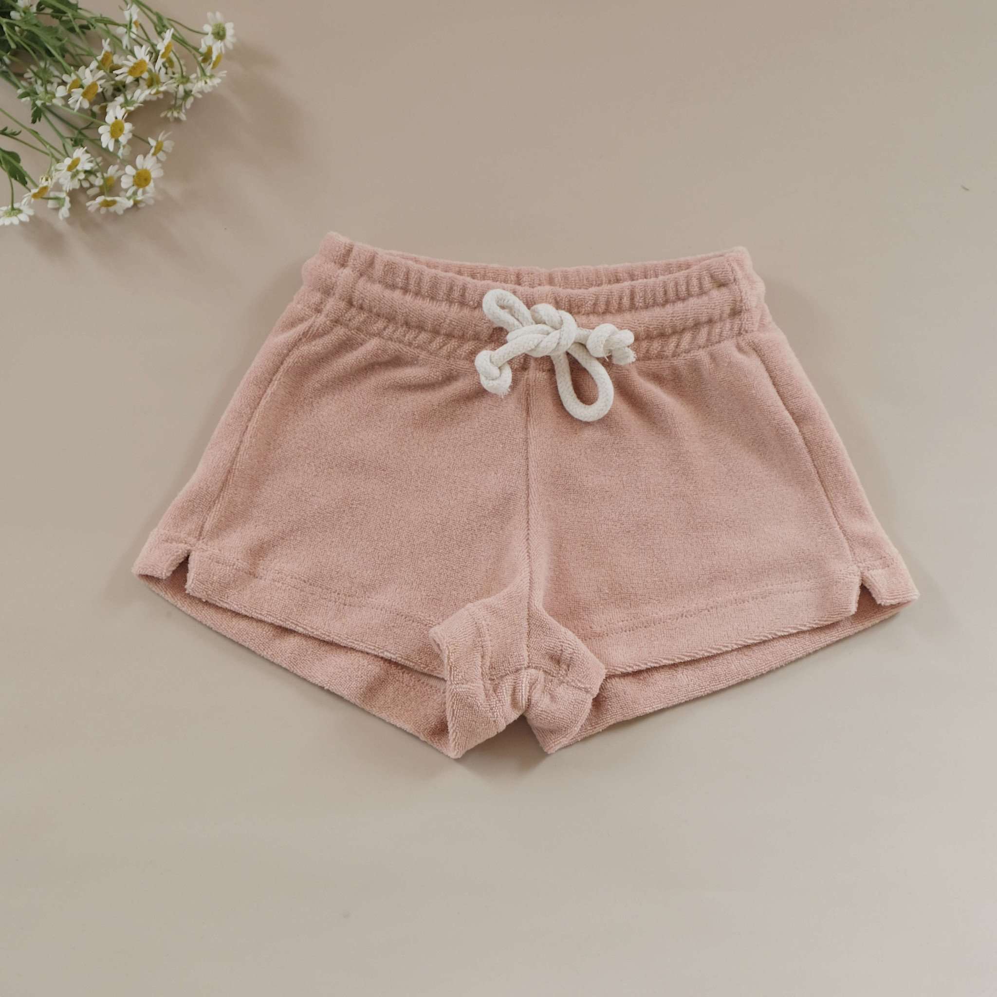 Organic Terry Shorts - Dusty Rose