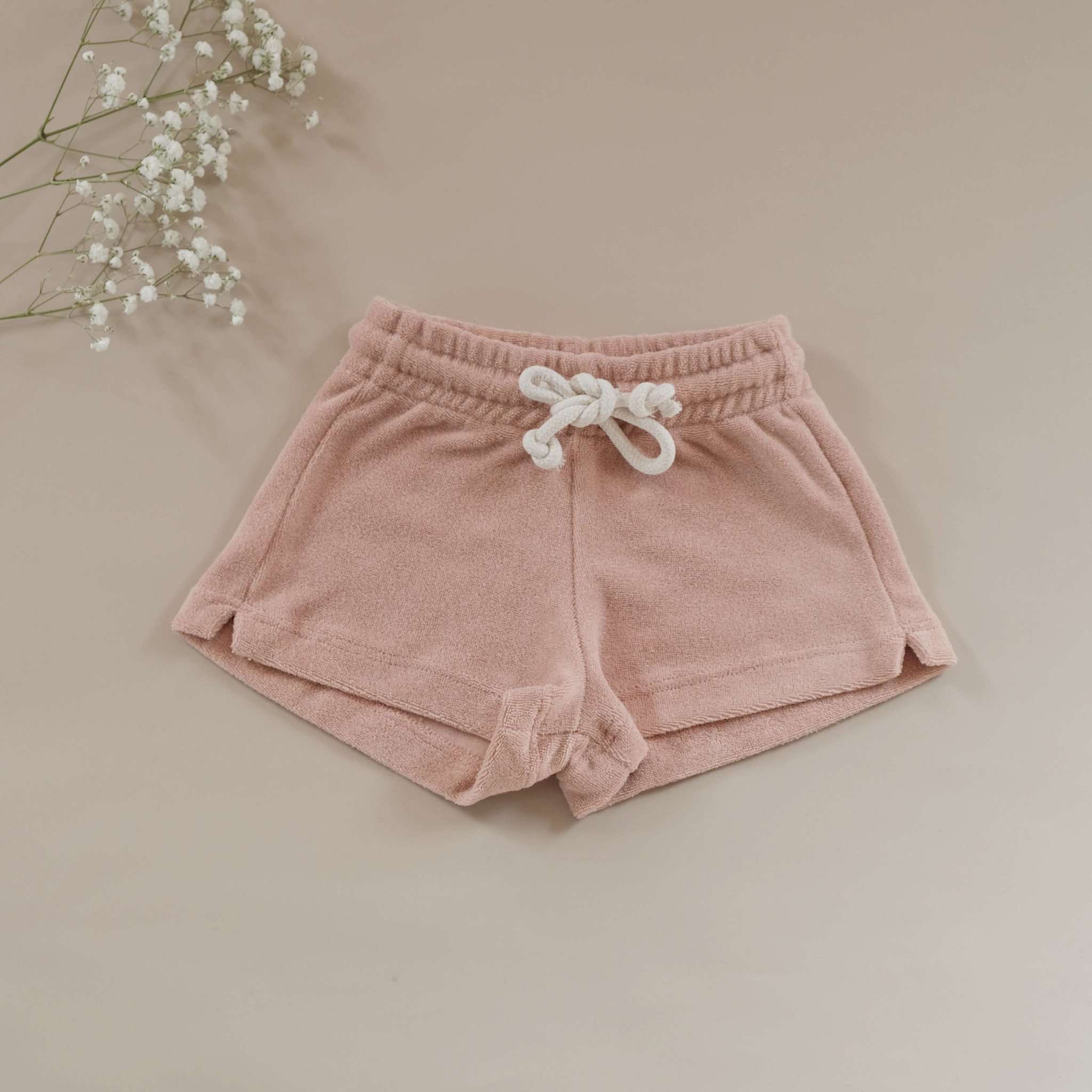 Organic Terry Shorts - Dusty Rose